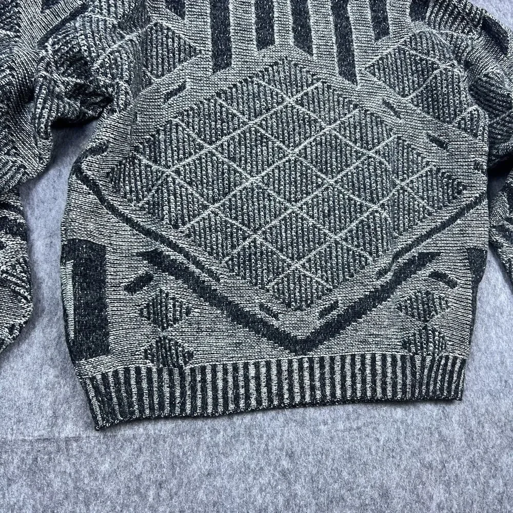 Vtg Limited Editions By Expressions Mens Sweater Gray Wool Made in Italy 90 Sz L